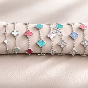 Silver and green Bracelet 925 Sterling Silver